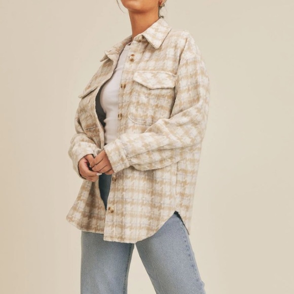 🆕 SADIE & SAGE LESLEY HOUNDSTOOTH SHACKET - Picture 2 of 4